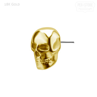 18K Gold Push In Skull
