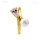 18K Gold Conch Clicker w fresh water pearl/prem Zirconia
