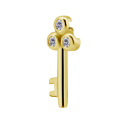 Gold PVD Steel Aufsatz Schlüssel mit Steinen