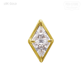 18K GOLD Aufsatz Triangle Stein