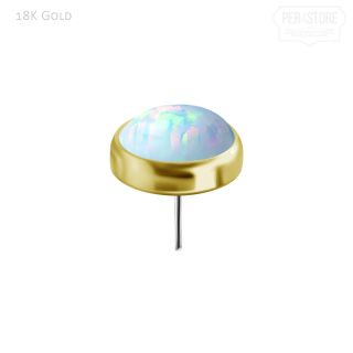 18K Gold Push In Aufsatz Opal 4 mm WH