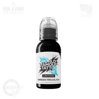 World Famous Limitless Tattoo Ink - Limitless Obsidian Triple Black Outlining 30ml